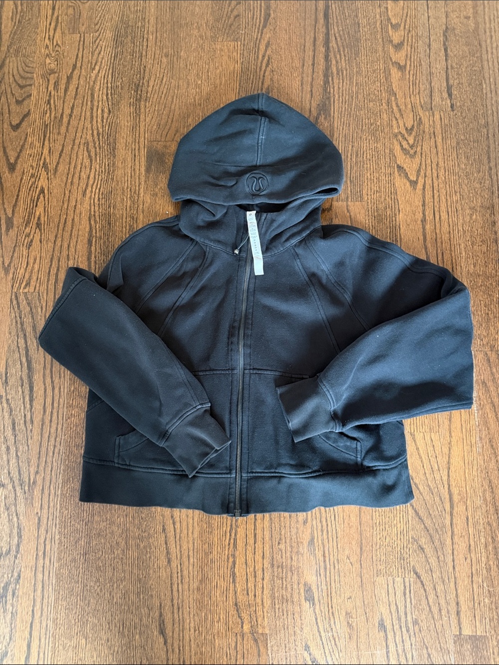lululemon athletica Black Full-Zip Cropped Hoodie